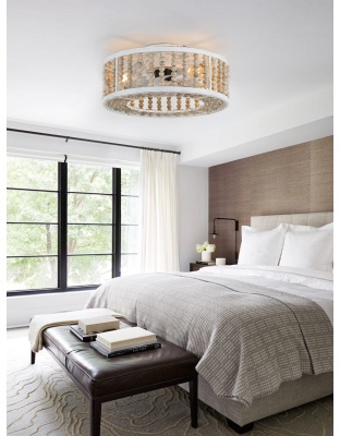 20 Inch Boho Flush Mount Ceiling Fan with Lights and Remote,3 Speeds Reversible Bladeless Low Profile Ceiling Fan for Bedroom